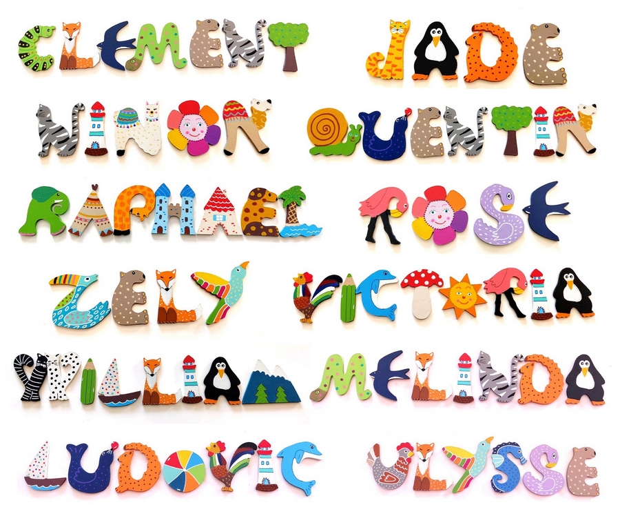 Lettre en bois 'E' ours