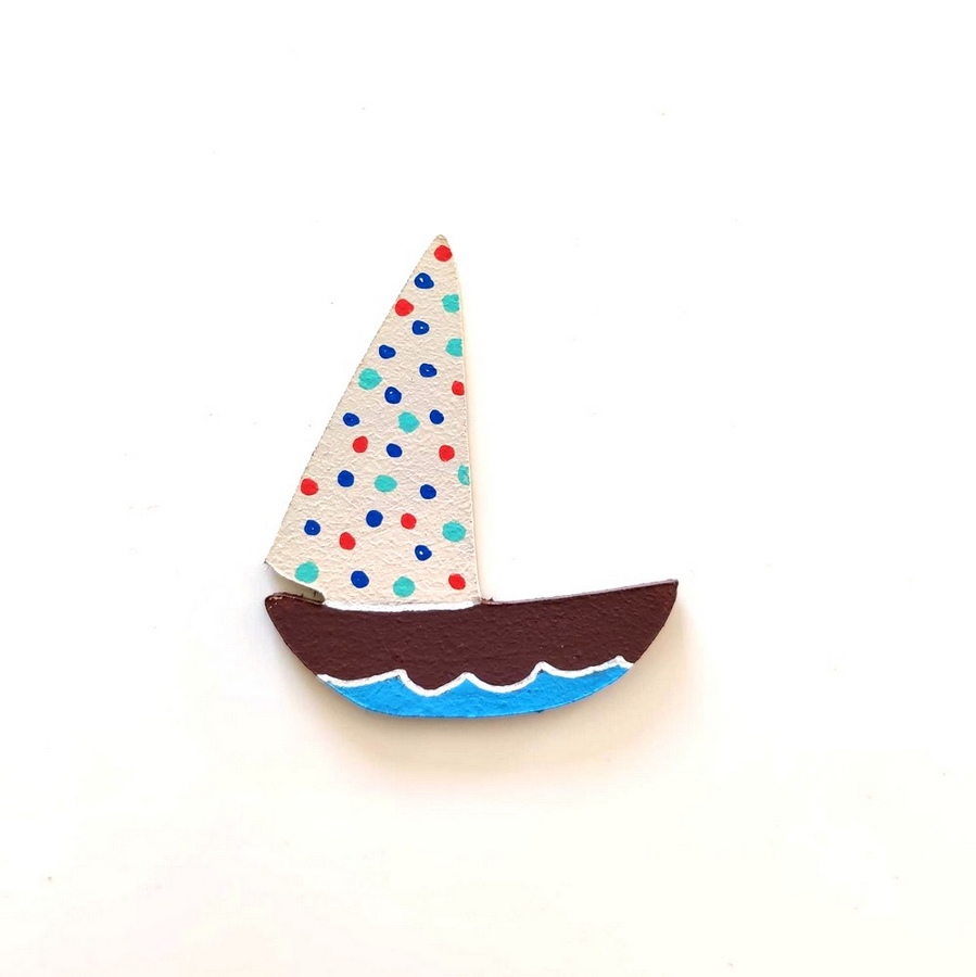 Lettre en bois 'L' bateau