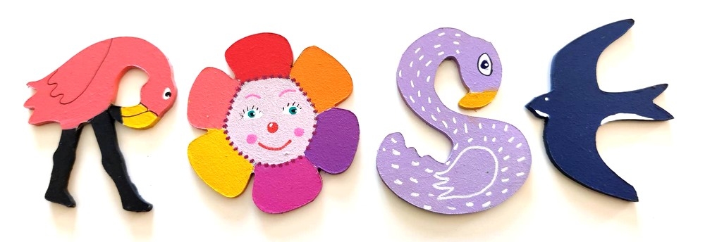 Lettre en bois 'O' fleur