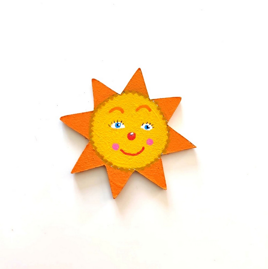 Lettre en bois 'O' soleil