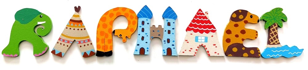 Lettre en bois 'R' éléphant