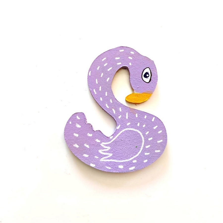 Lettre en bois 'S' cygne
