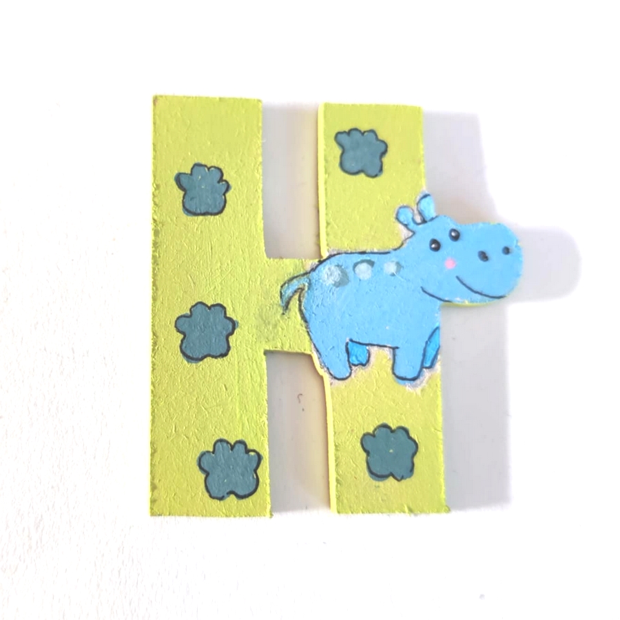 Lettre en bots pédagogique H comme Hippopotame