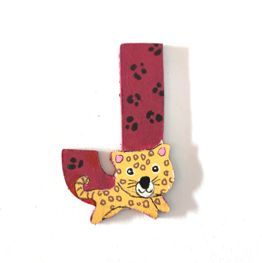 Lettre en bois pédagogique J comme Jaguar