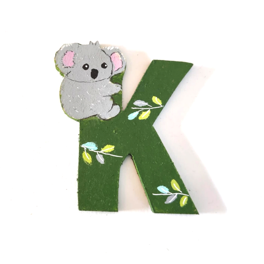 Lettre en bois pédagogique K comme koala