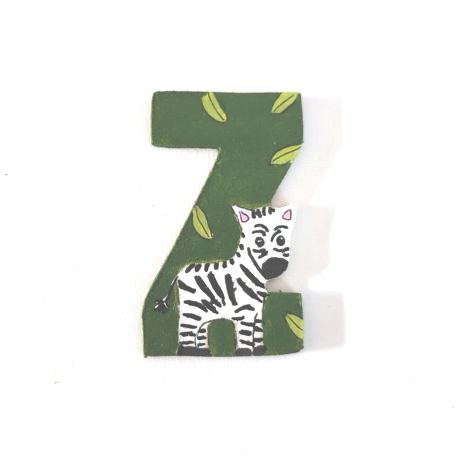 Lettre en bois pédagogique Z comme Zèbre