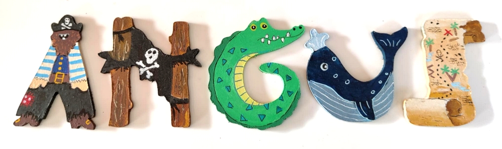 Lettre en bois pirate A