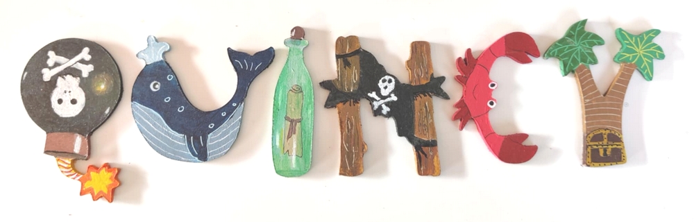 Lettre en bois N pirate