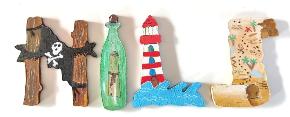 Lettre en bois S pirate