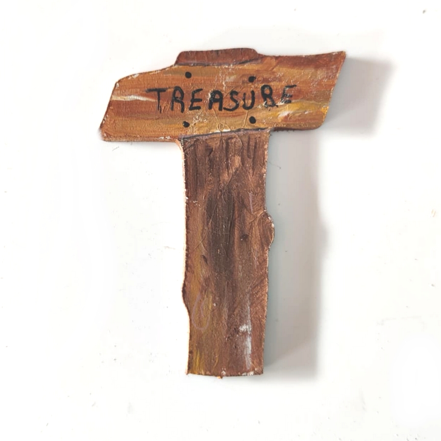 Lettre en bois T pirate
