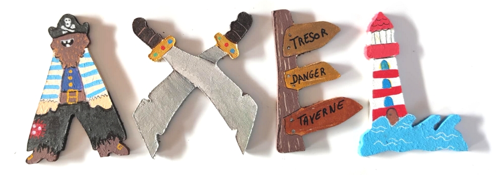 Lettre en bois X pirate