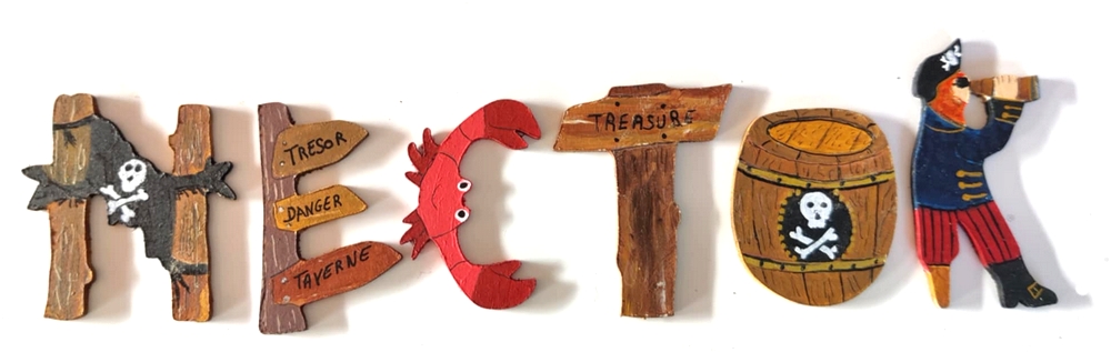 Lettre en bois H pirate