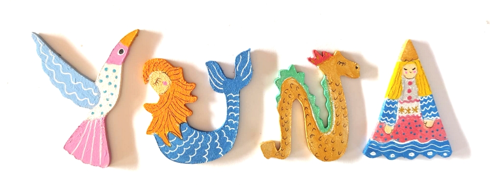 Lettre en bois féerie U sirène