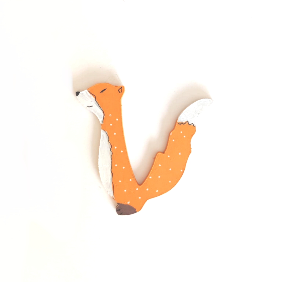 Lettre en bois féerie V renard