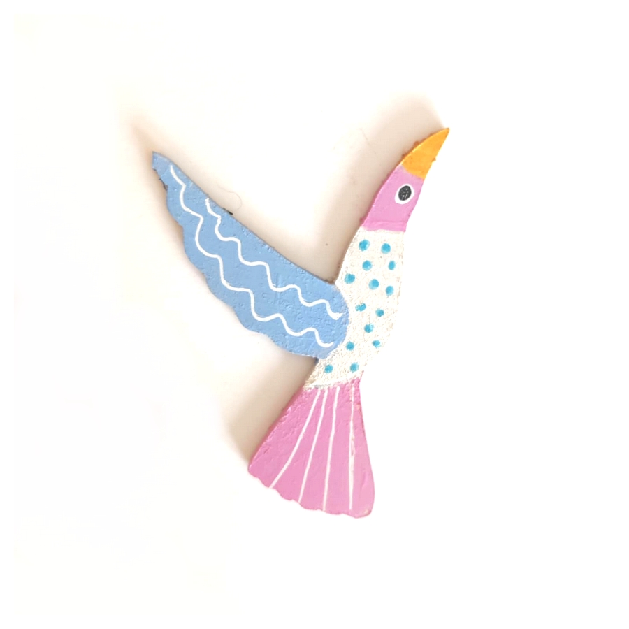 Lettre en bois féerie W oiseau