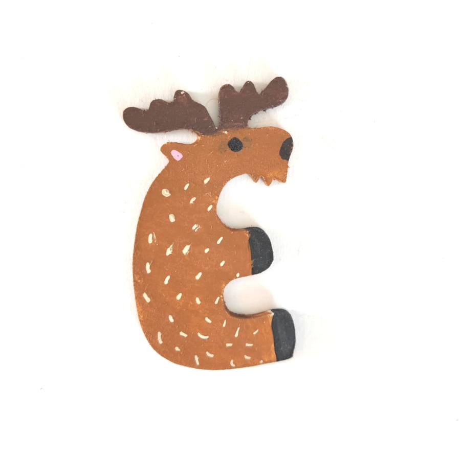 Lettre en bois banquise E élan