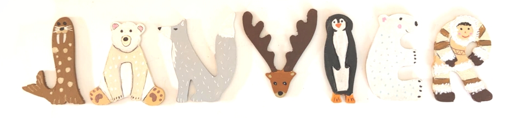 Lettre en bois banquise J morse