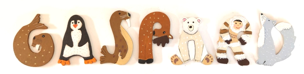 Lettre en bois banquise P renne