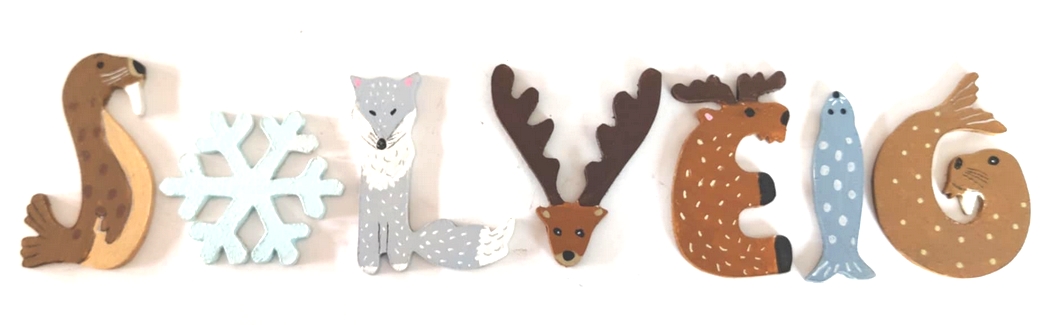 Lettre en bois banquise E élan