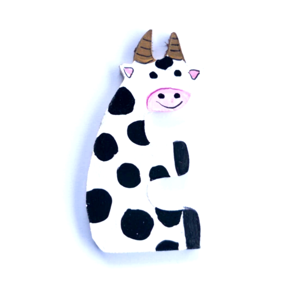Lettre en bois la ferme E vache
