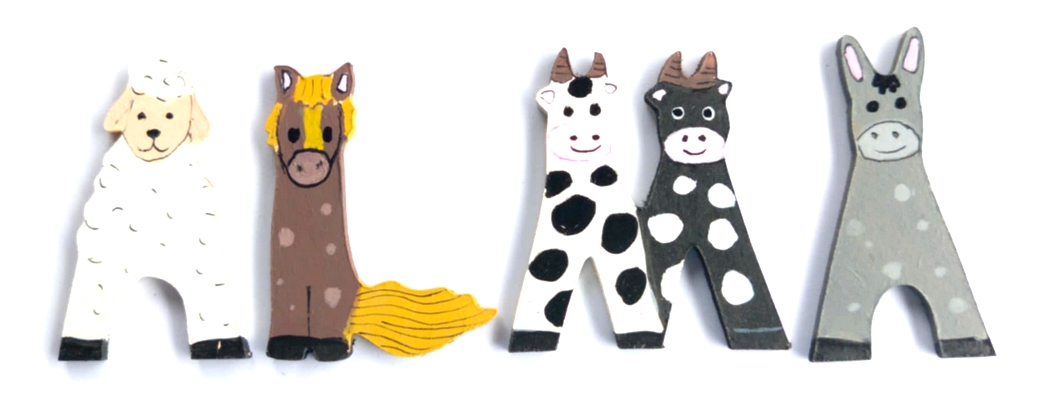 Lettre en bois la ferme L cheval
