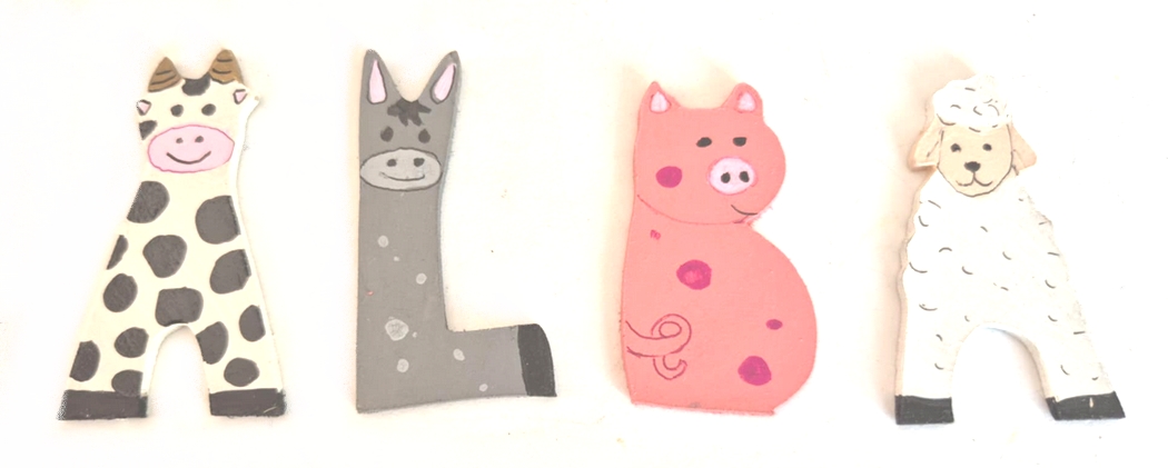 Lettre en bois la ferme B cochon