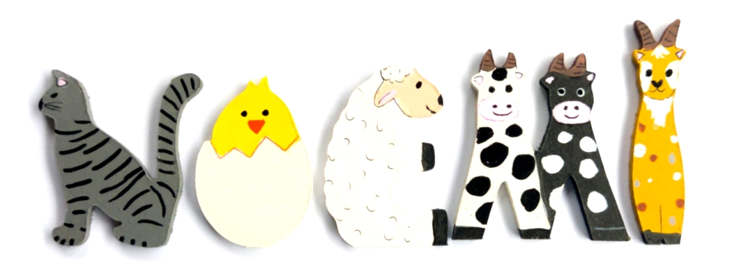 Lettre en bois la ferme N chat