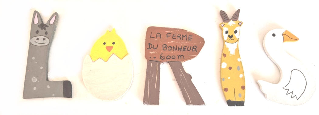 Lettre en bois la ferme R pancarte