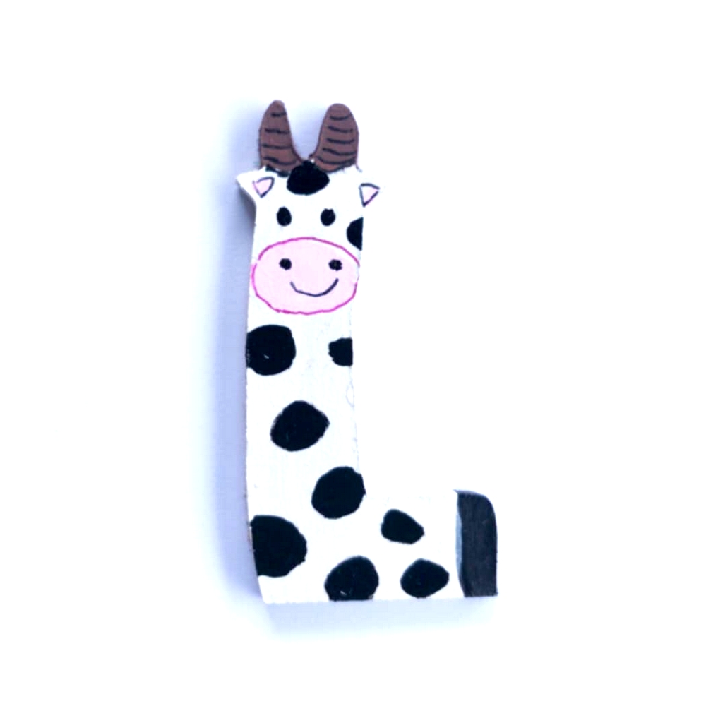 Lettre en bois la ferme L vache
