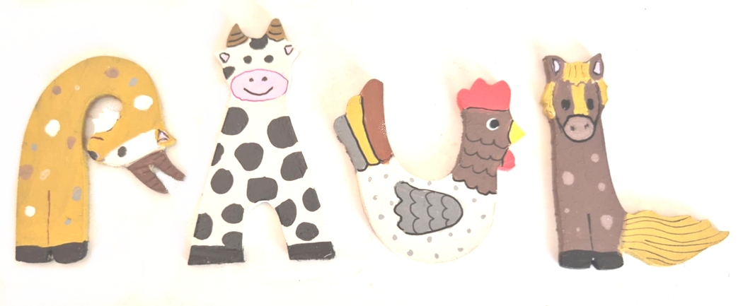 Lettre en bois la ferme A vache