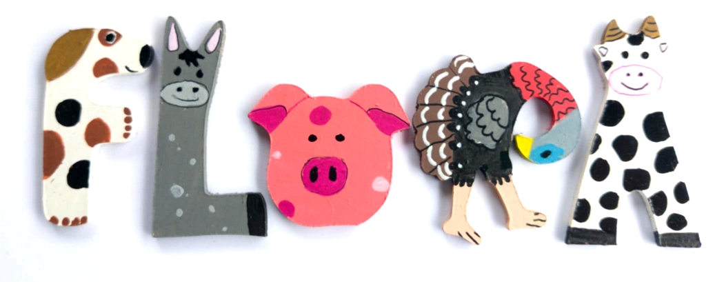 Lettre en bois la ferme 0 cochon