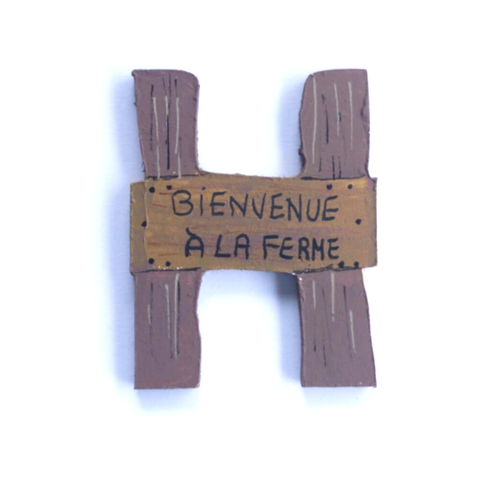 Lettre en bois la ferme H pancarte