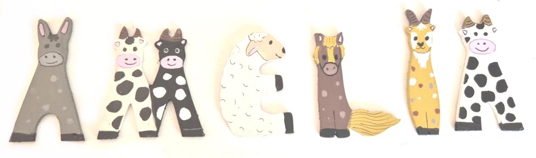 Lettre en bois la ferme M vache