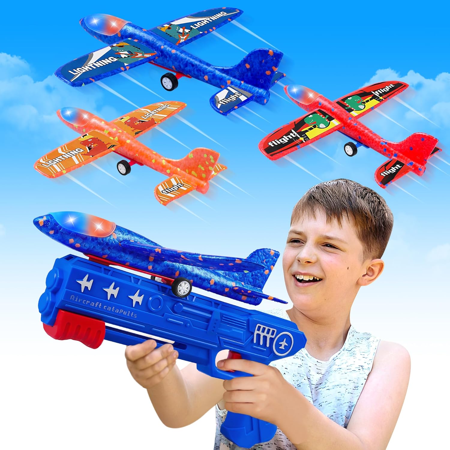3 Pack Airplane Launcher Toys Glider