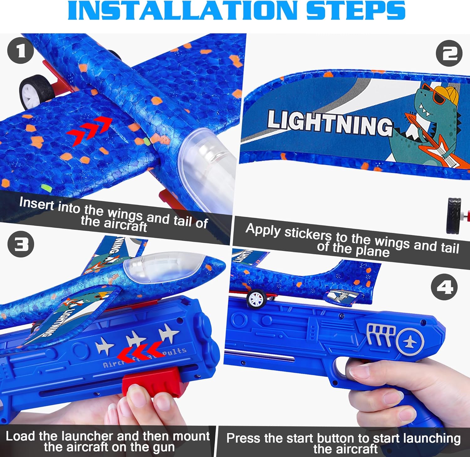3 Pack Airplane Launcher Toys Glider