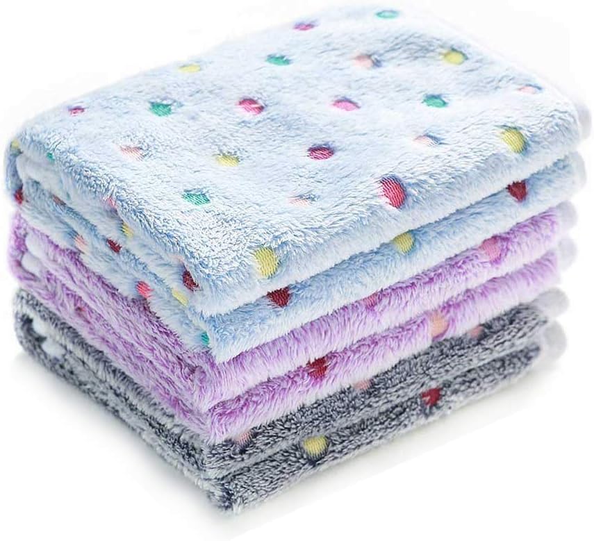 1 Pack 3 Blankets Super Soft Cute Dot Pattern 