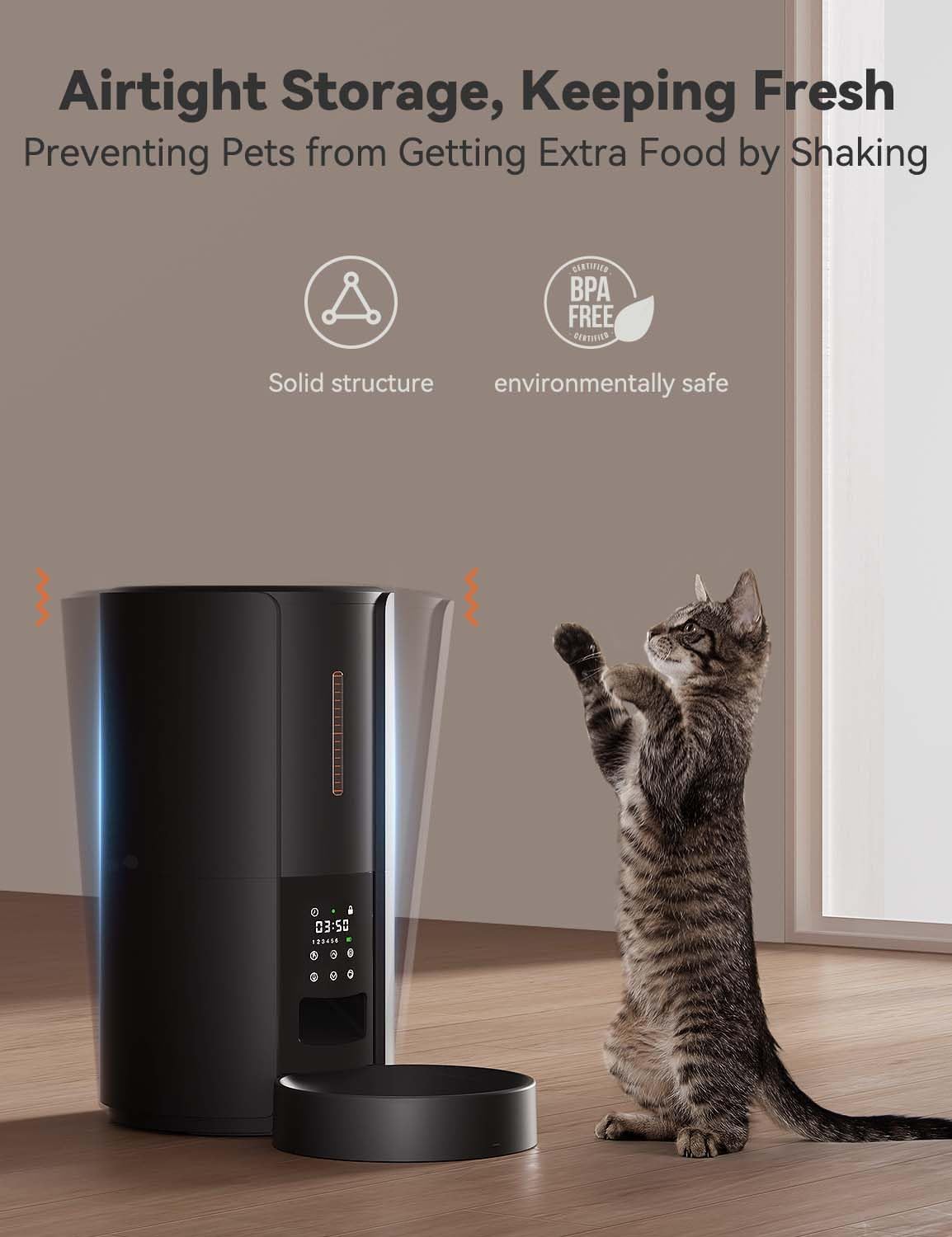 WOPET Automatic Cat Feeder,5L Automatic Cat Dry Food Dispenser