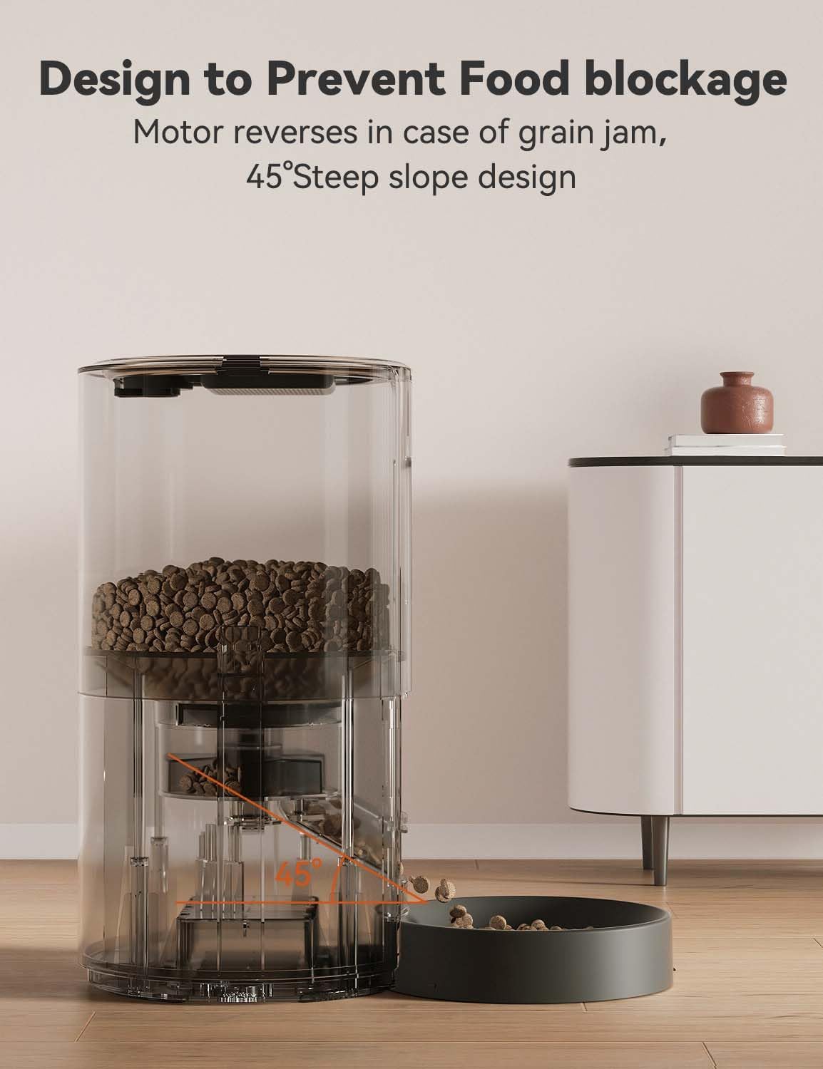 WOPET Automatic Cat Feeder,5L Automatic Cat Dry Food Dispenser