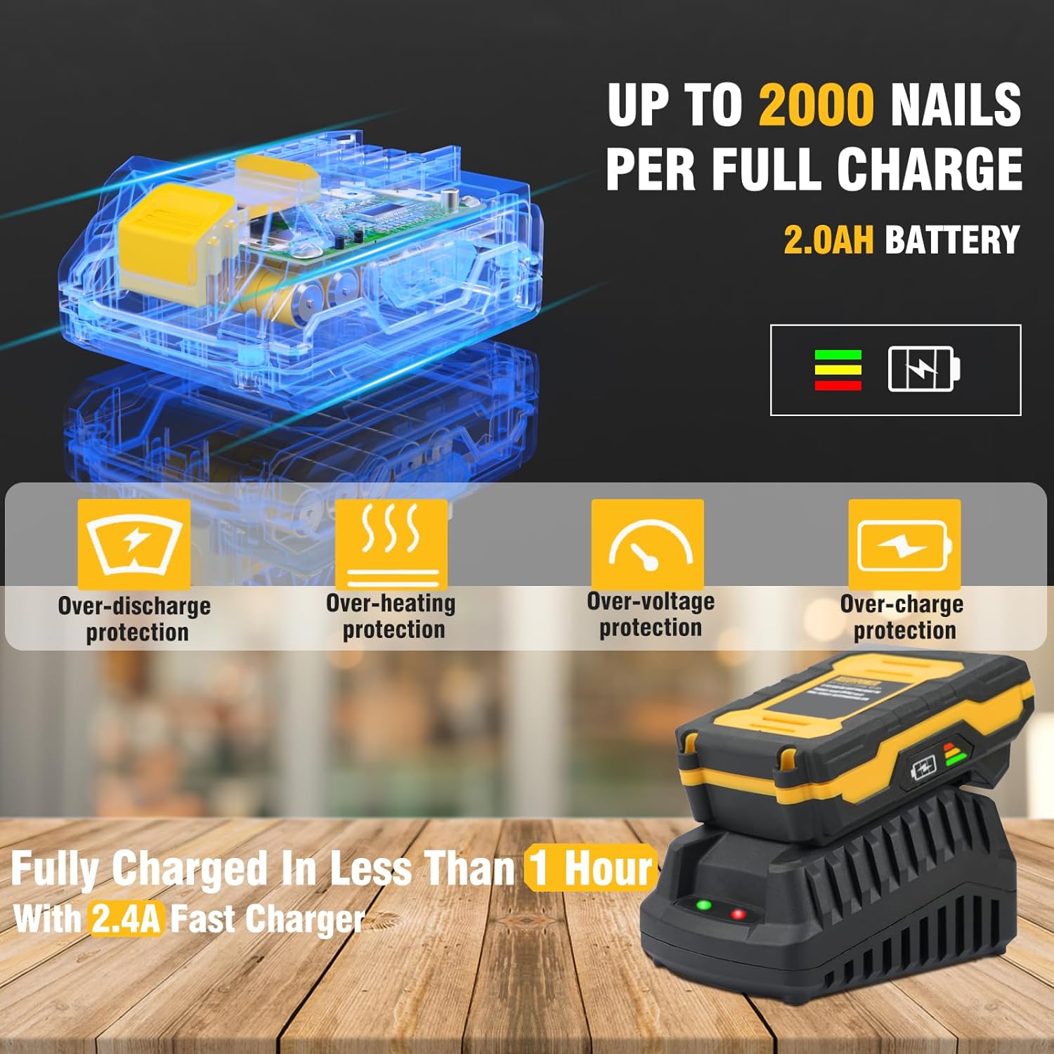ALLOYPOWER 18 Gauge Nail Gun Battery Powered