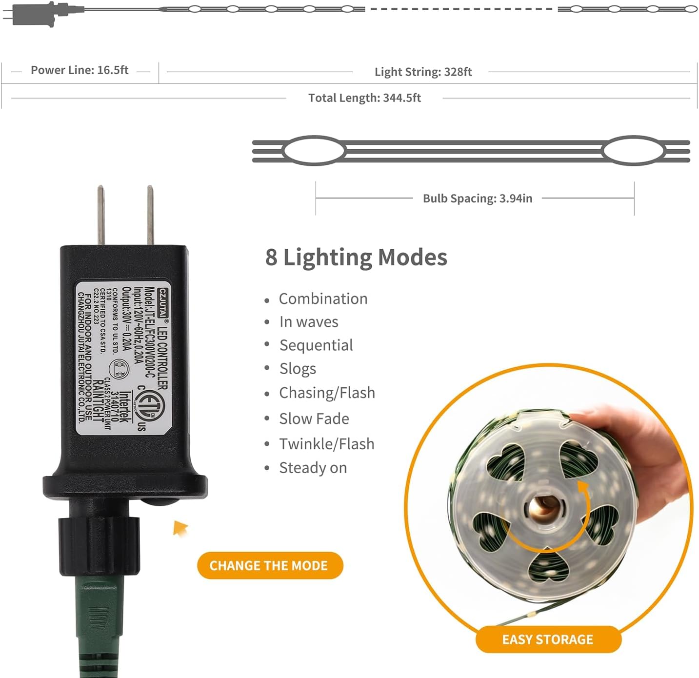 LJLNION 1000 LED Halloween Lights