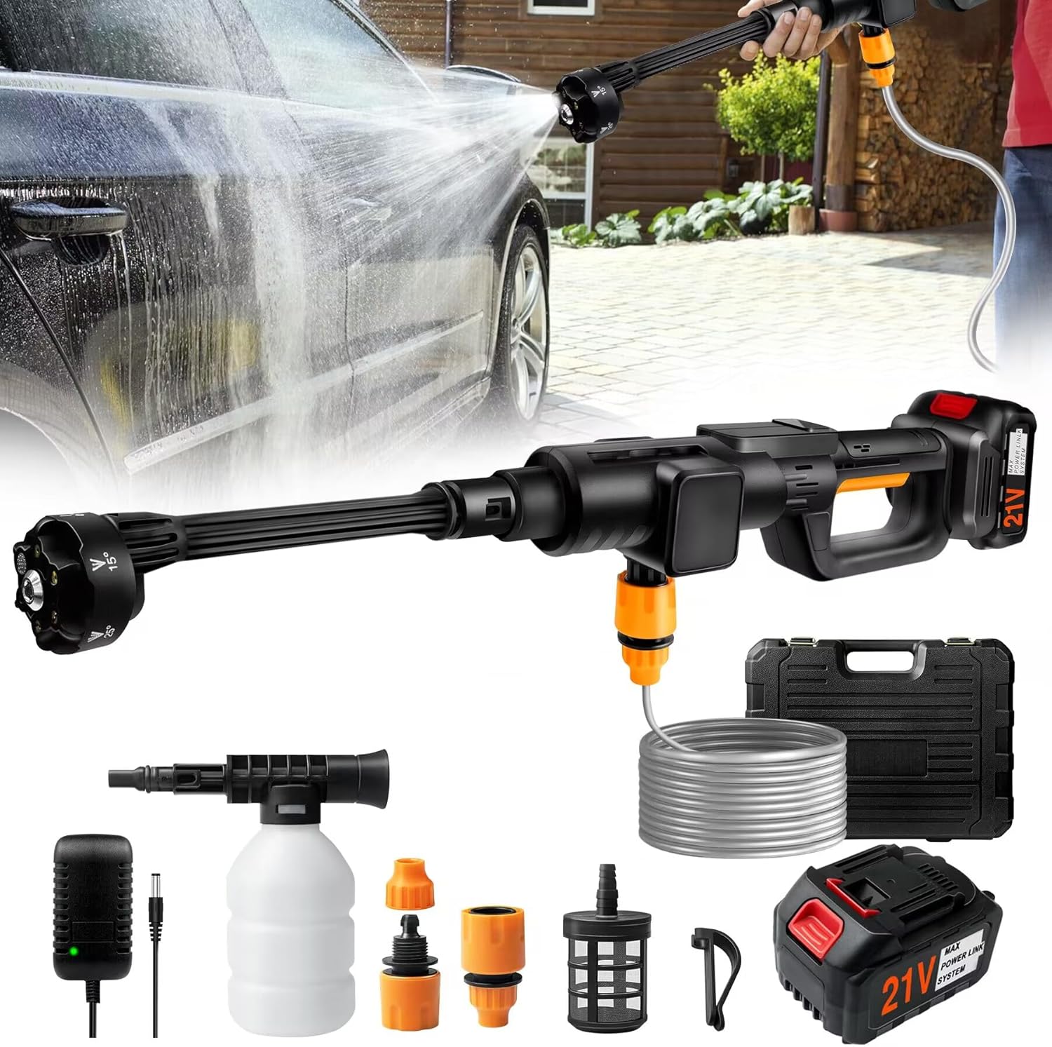 Upgrade 900PSI Cordless High Pressure Washer Gun