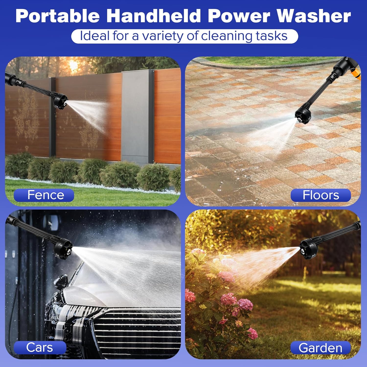 Upgrade 900PSI Cordless High Pressure Washer Gun