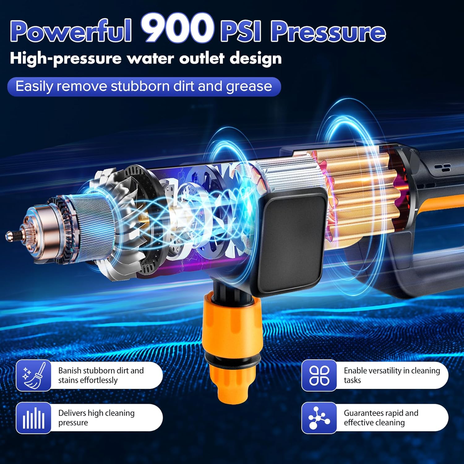 Upgrade 900PSI Cordless High Pressure Washer Gun