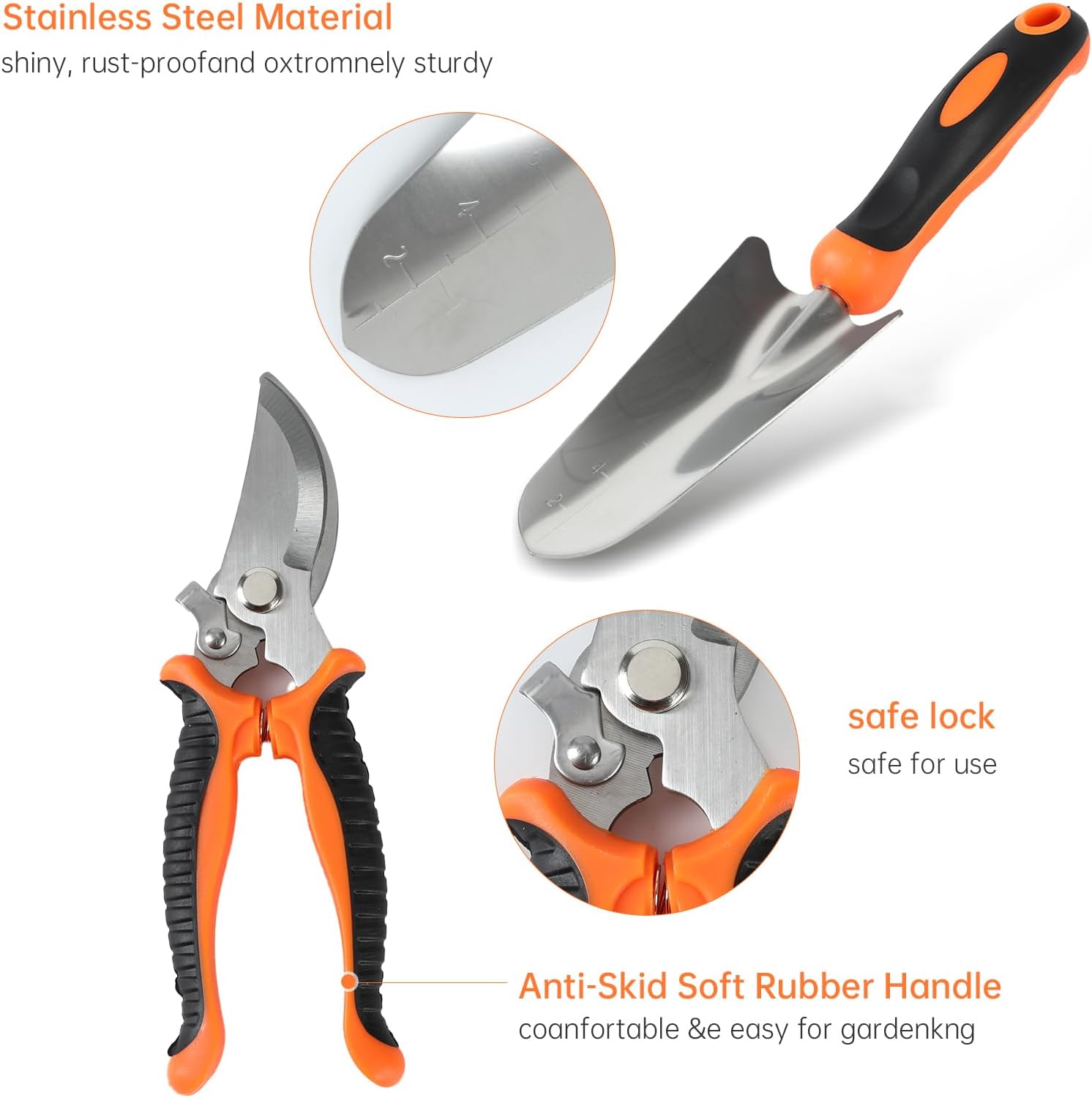 Garden Tool Set, PCIUGXVN 8-Piece Stainless Steel 