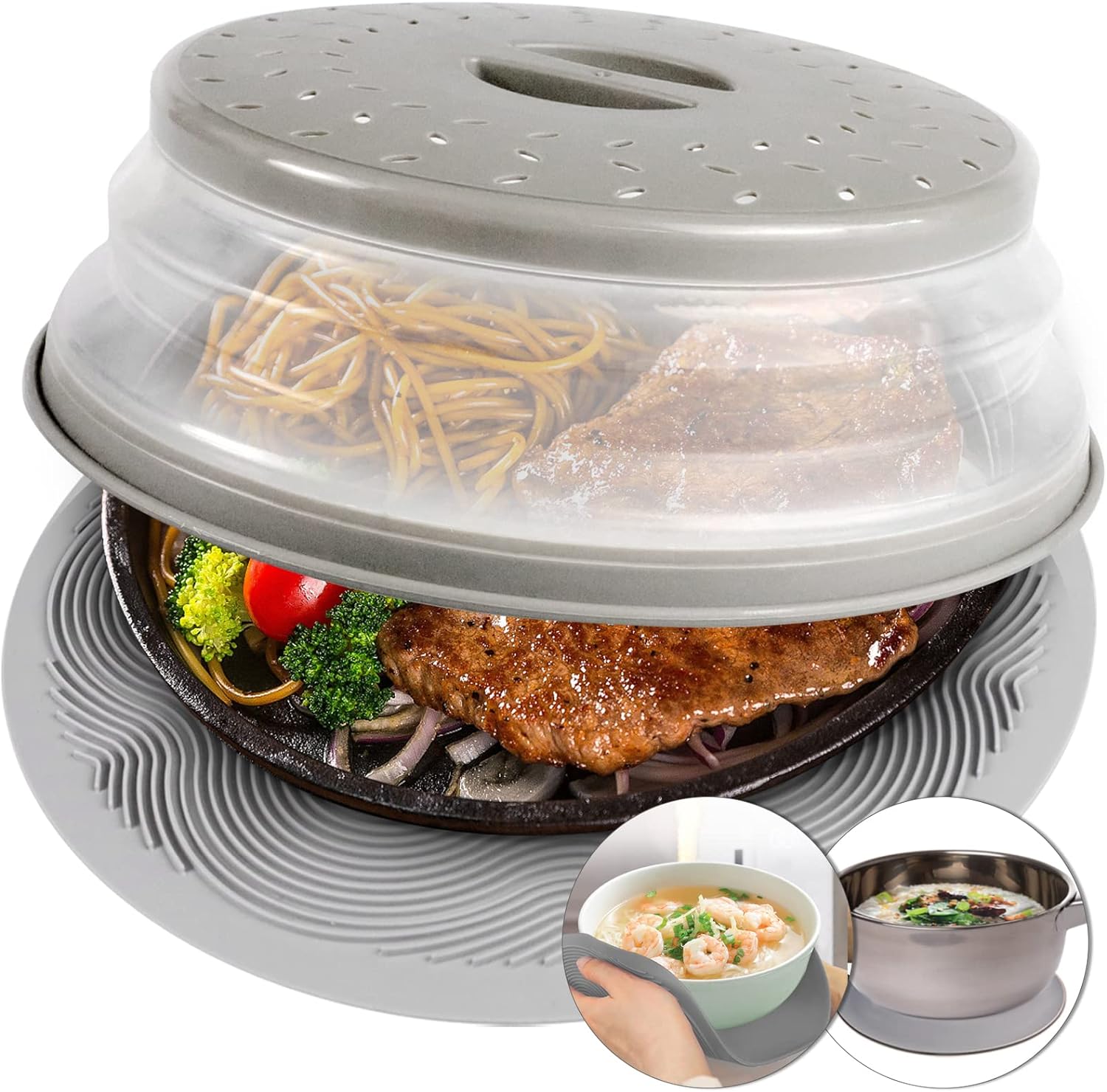 2 in 1, Aidacom Microwave Place Mat & Food Cover