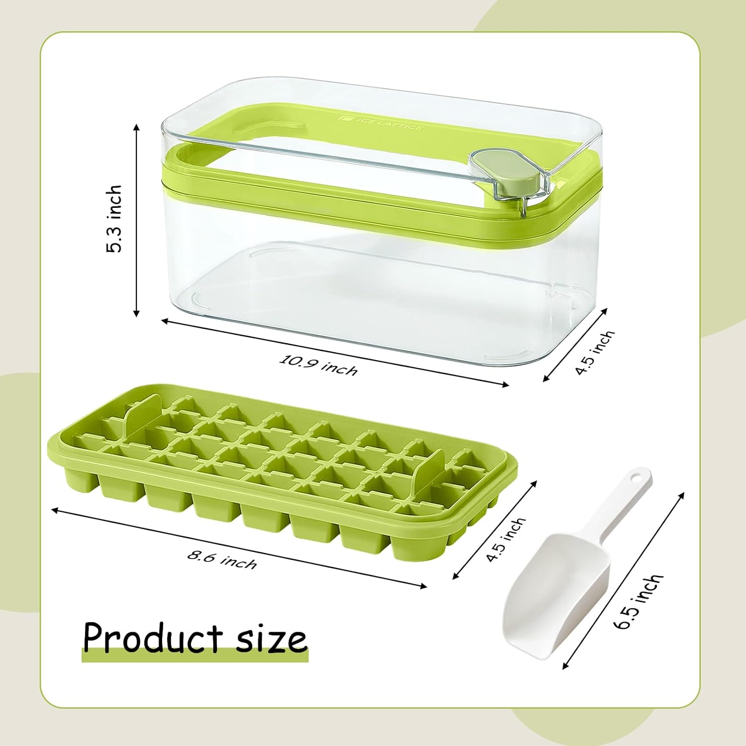 Ice Cube Tray with Lid and Bin