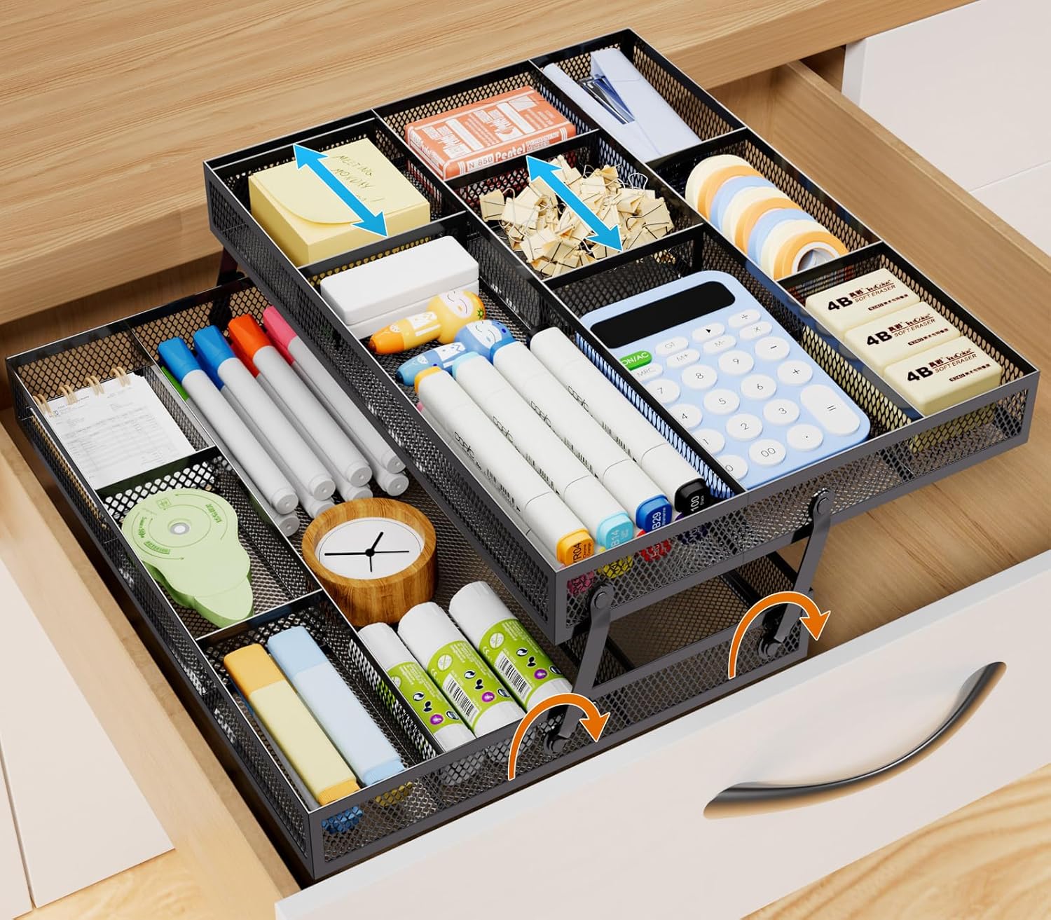 Marbrasse 2 Tier Desk Drawer Organizer