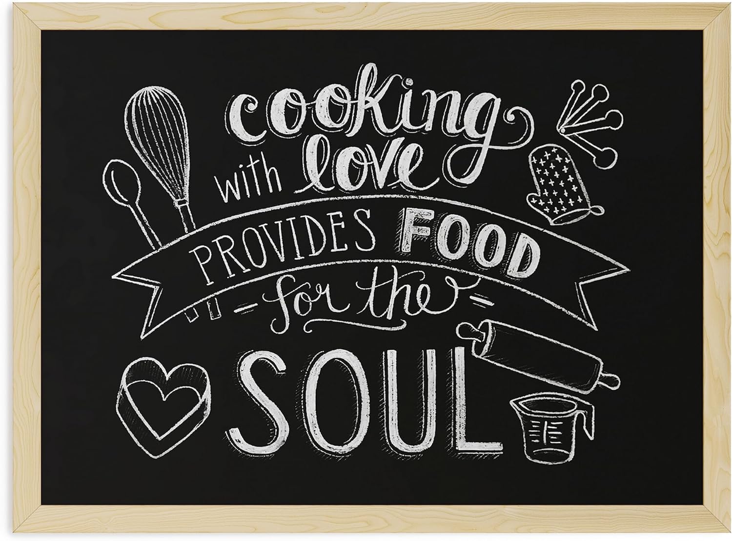 U Brands Chalkboard, 17 x 23 Inches, Birch Wood Frame