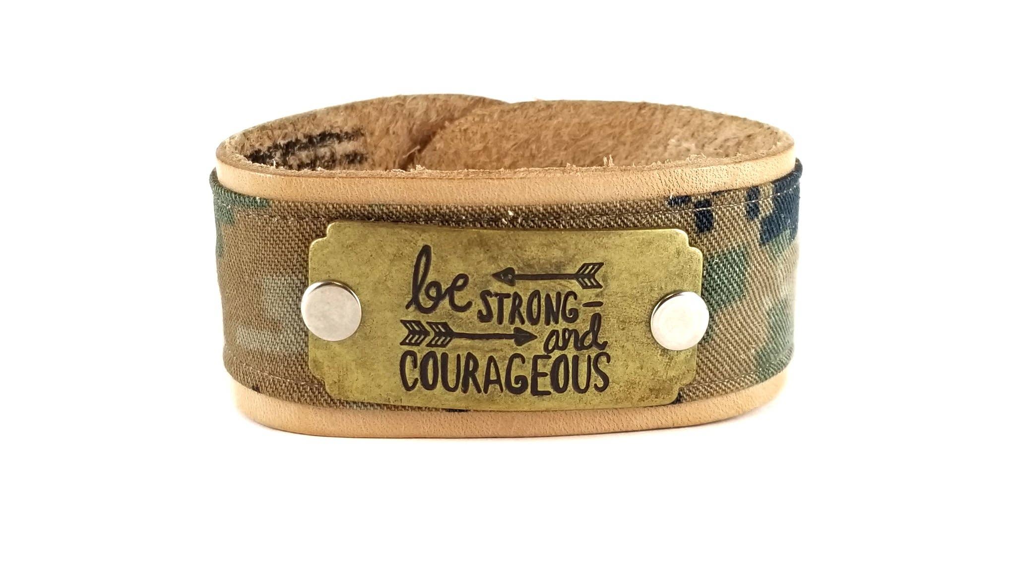 Be Strong and Courageous- MARINE ValorBAND Leather Bracelet