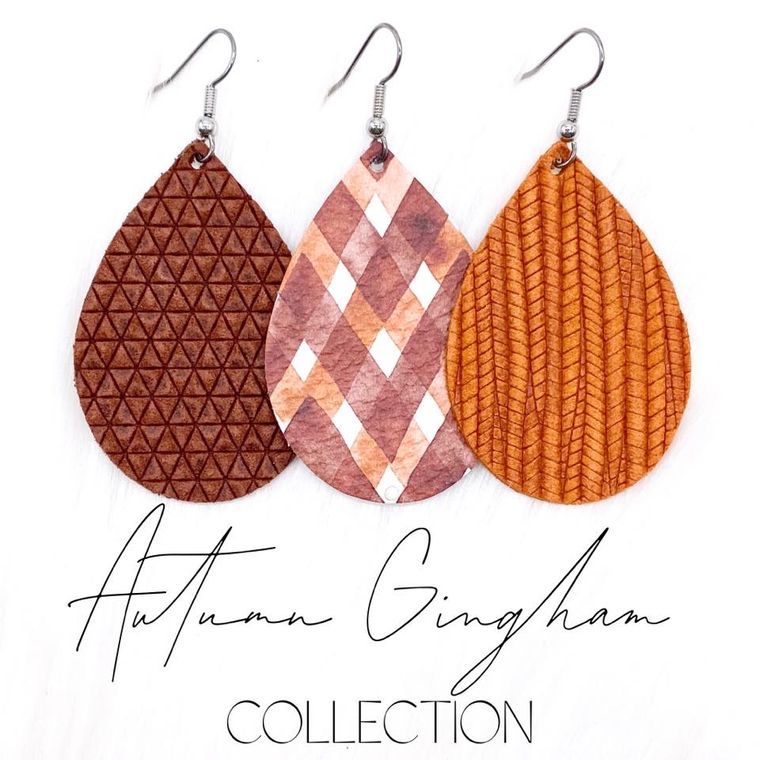 Autumn Gingham Earrings